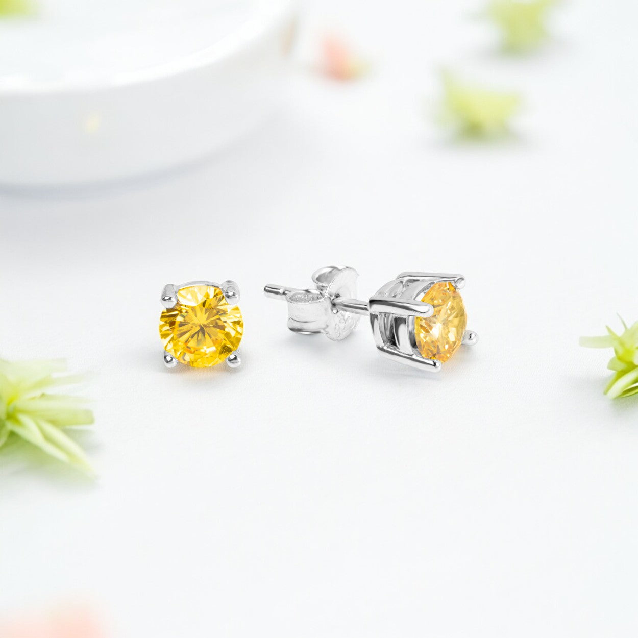 Citrine CZ Shimmer Studs