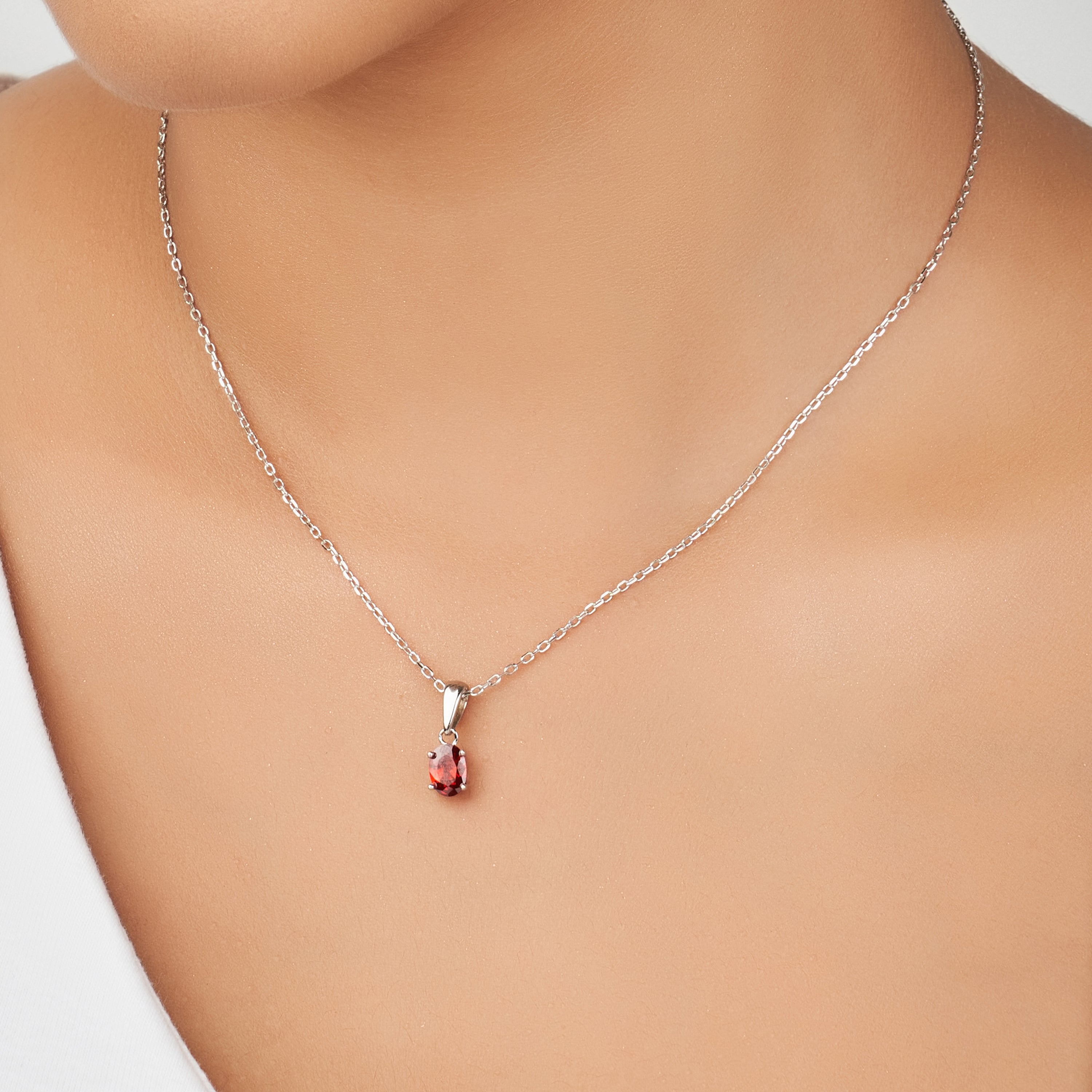 Fiery Garnet CZ Necklace