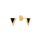 Tiny Onyx Triangle Studs