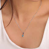 Serene Blue Topaz CZ Necklace