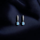 Serene Blue Topaz CZ Earrings