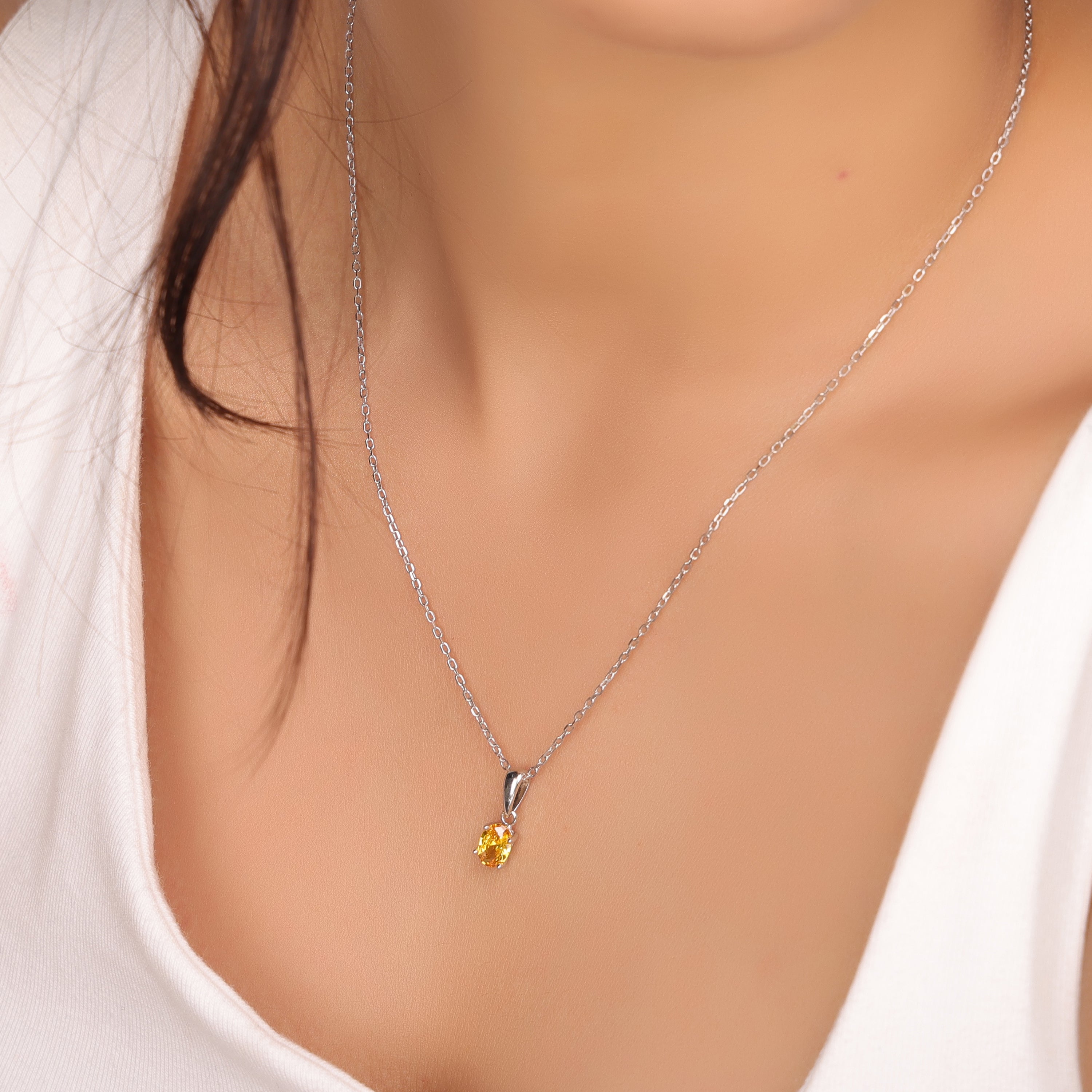 Sunshine Citrine CZ Necklace