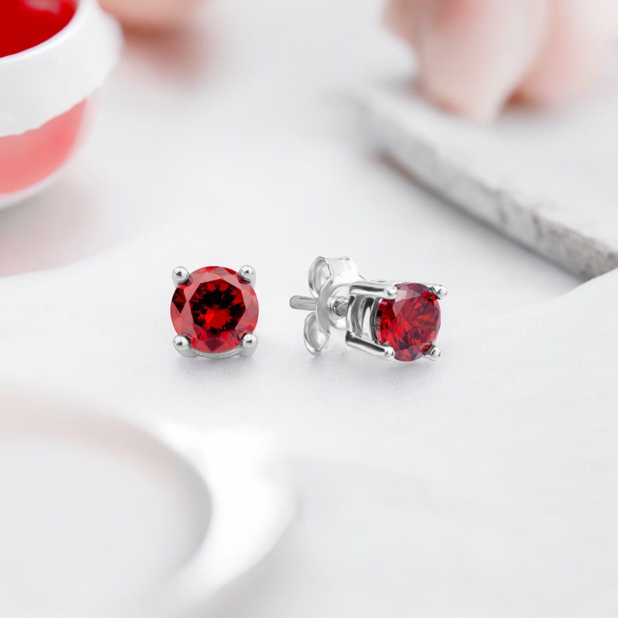Bold  Garnet CZ Studs