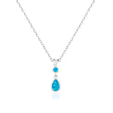 Cool Blue Teardrop Necklace