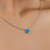 Created Opal Evil Eye Necklace