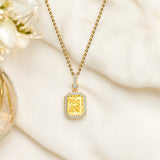 Yellow Sparkling Mystery - Crushed Ice Necklace