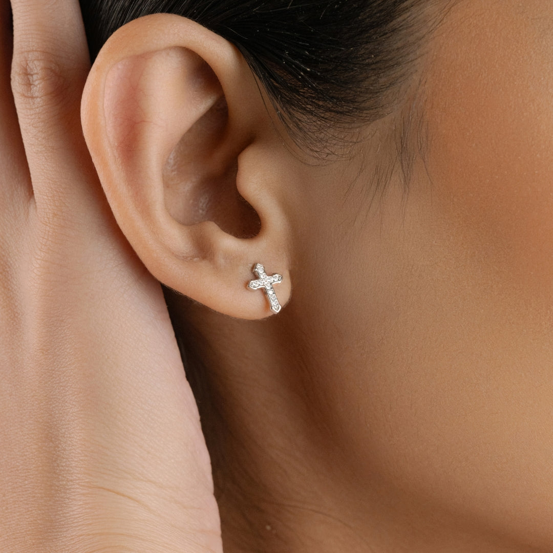 Timeless Grace Cross Studs