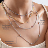 Bezel-set Long Necklace