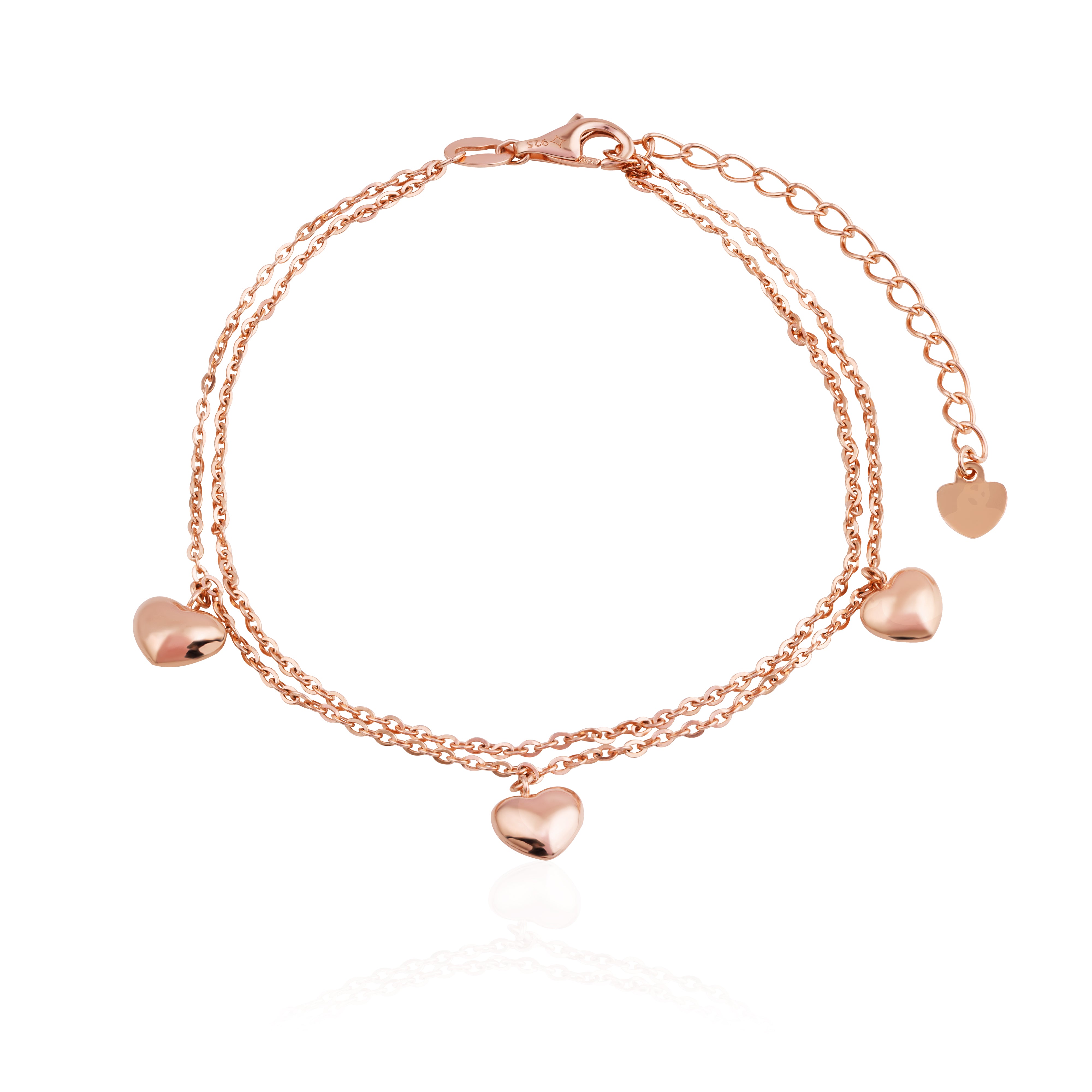 Double Chain Heart Bracelet