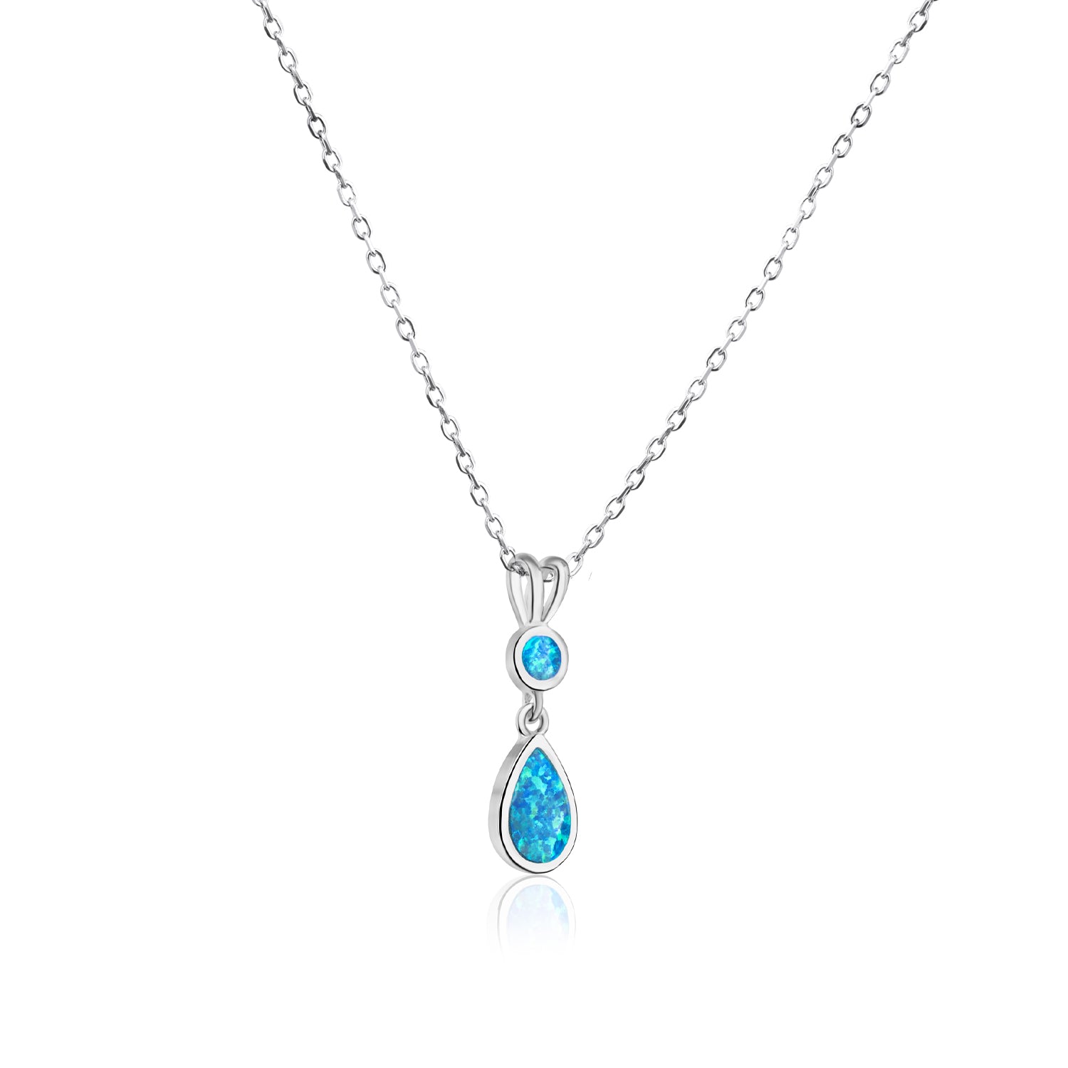 Cool Blue Teardrop Necklace