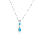 Cool Blue Teardrop Necklace
