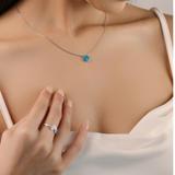 Created Opal Evil Eye Necklace