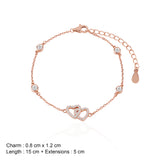 Interlocked Hearts Bezel CZ Bracelet