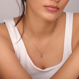 Serene Blue Topaz CZ Necklace