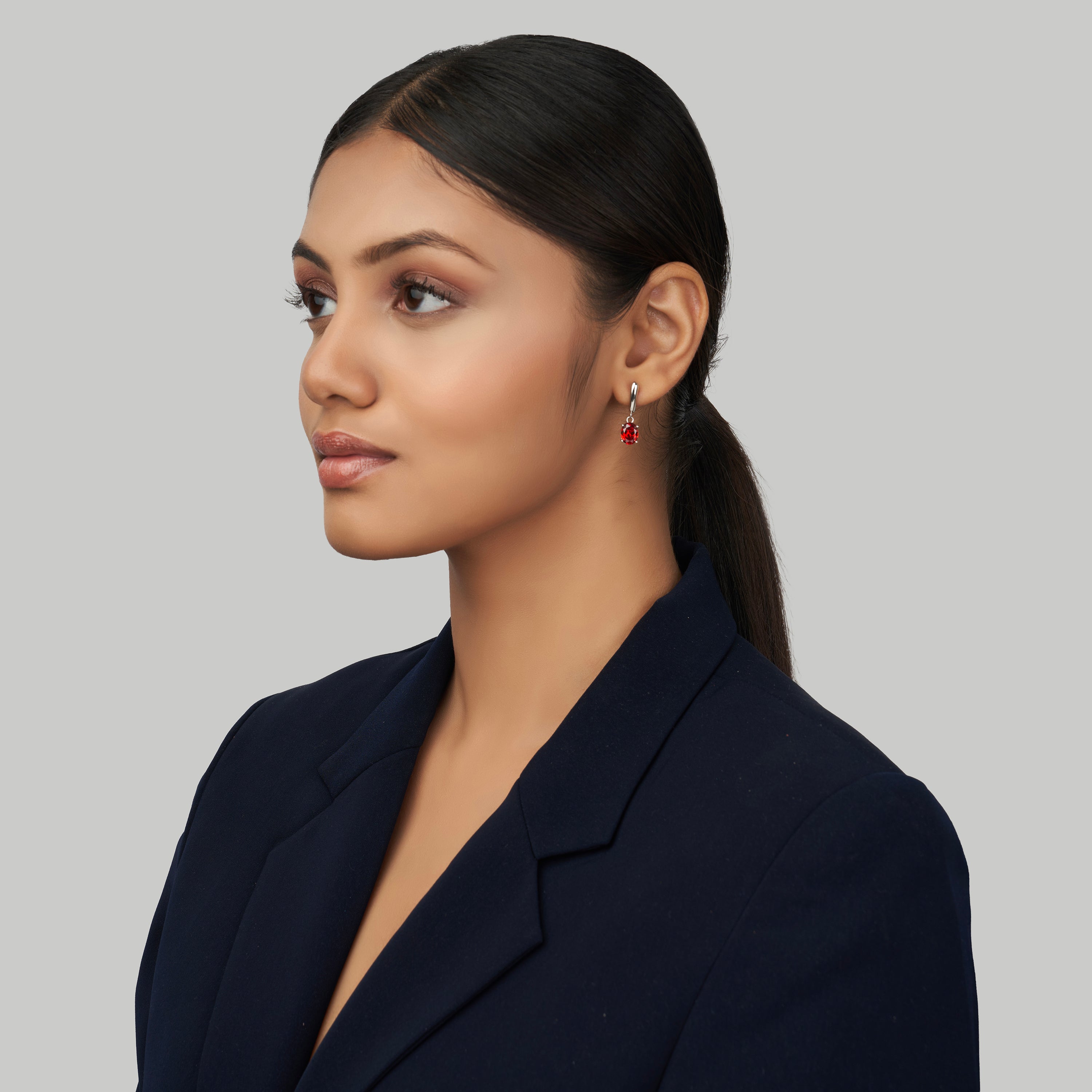 Fiery Garnet CZ Earrings